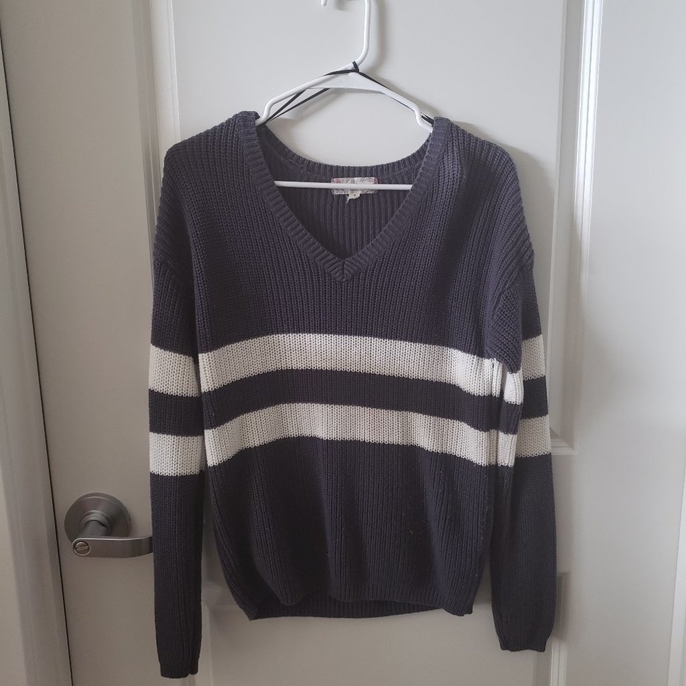Navy and White Sweater